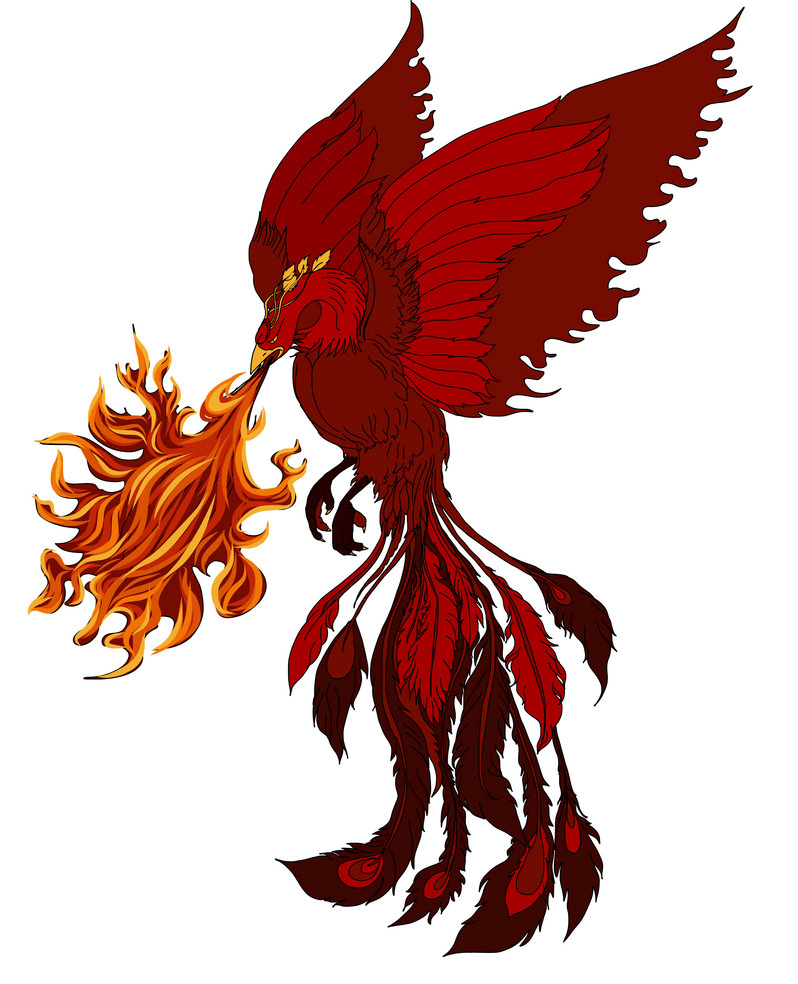 Red Fire Phoenix clipart