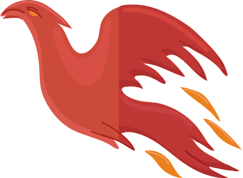 Red Phoenix clipart transparent