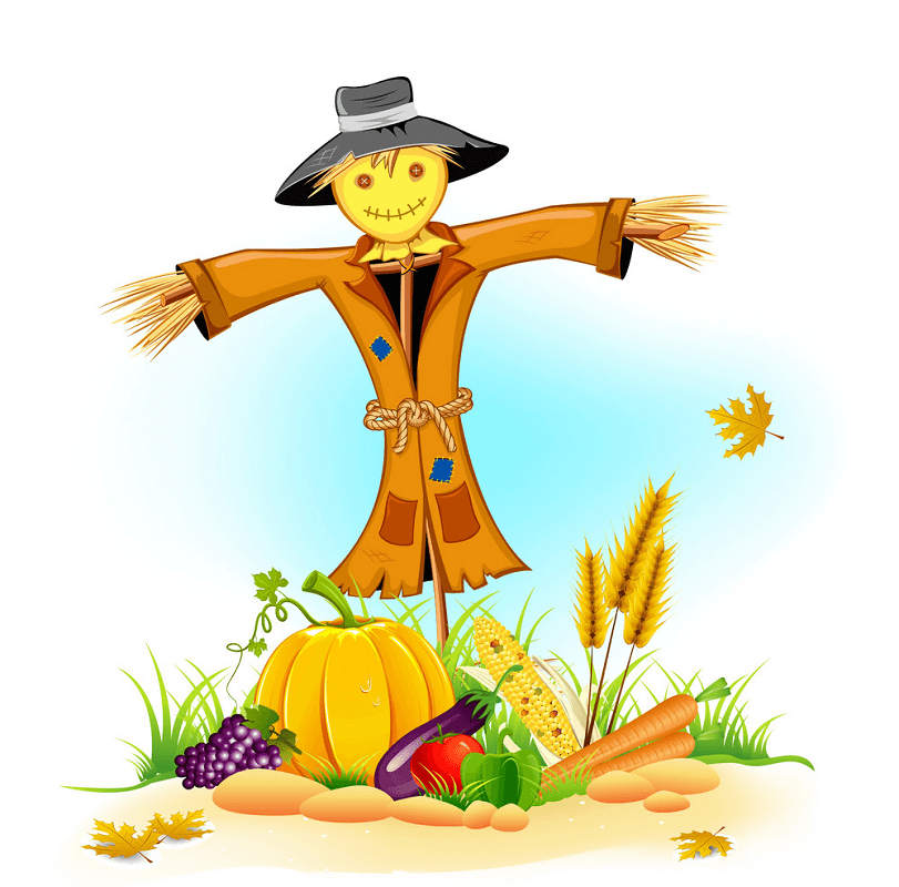 Scarecrow with Vegetables clipart