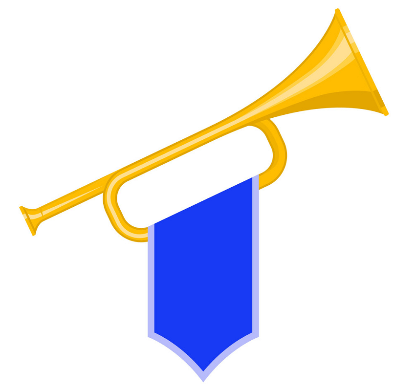Trumpet with Flag clipart