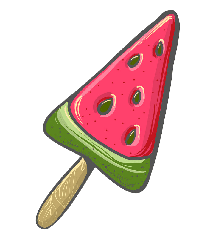 Watermelon Popsicle clipart transparent