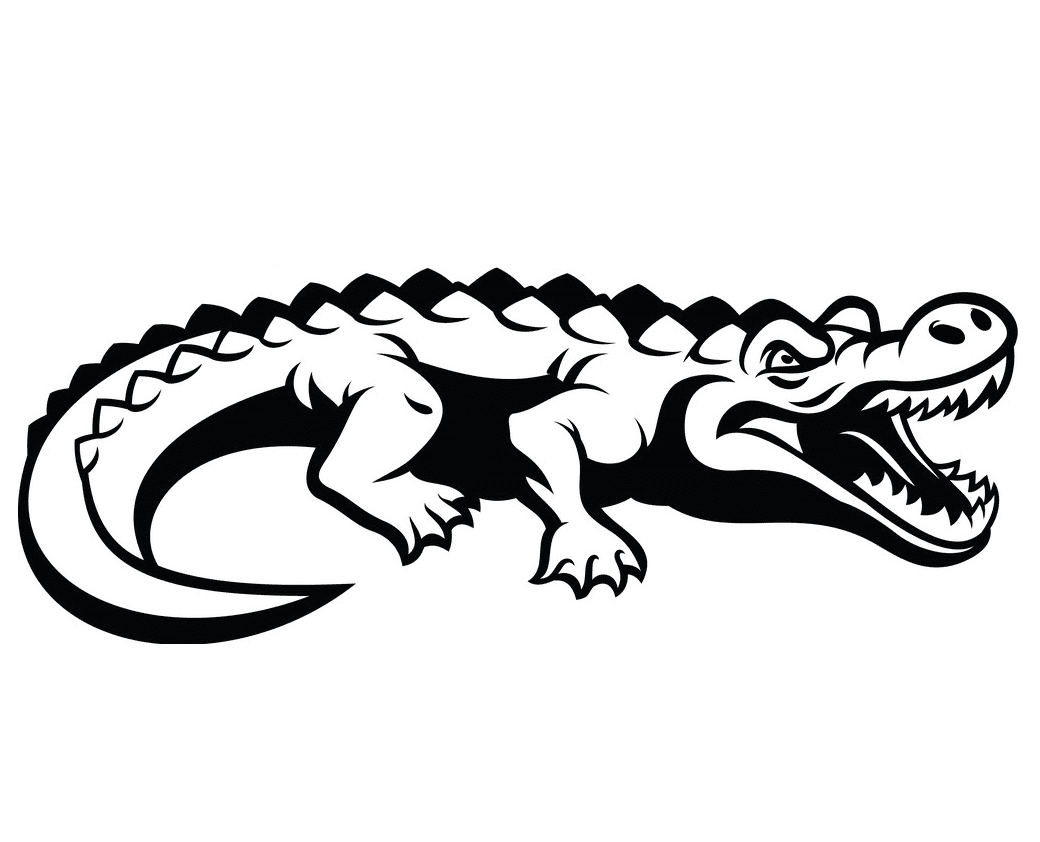 Alligator Clipart Black and White 3