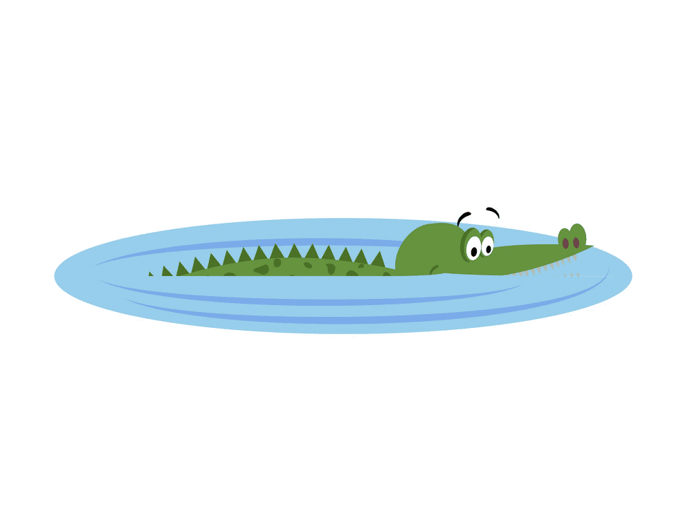 Alligator in Water clipart 3