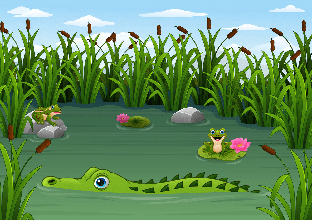 Alligator in Water clipart 4