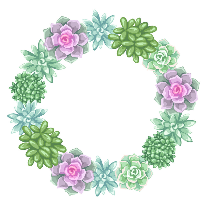 Beautiful Succulent Wreath clipart