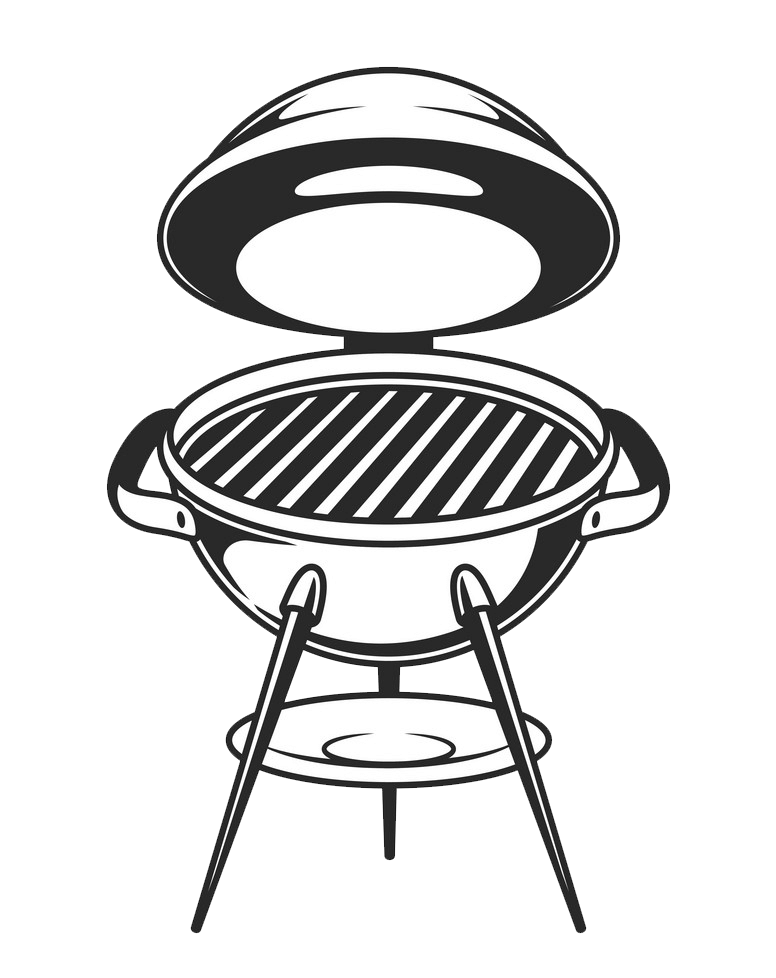 Black and White Grill clipart transparent
