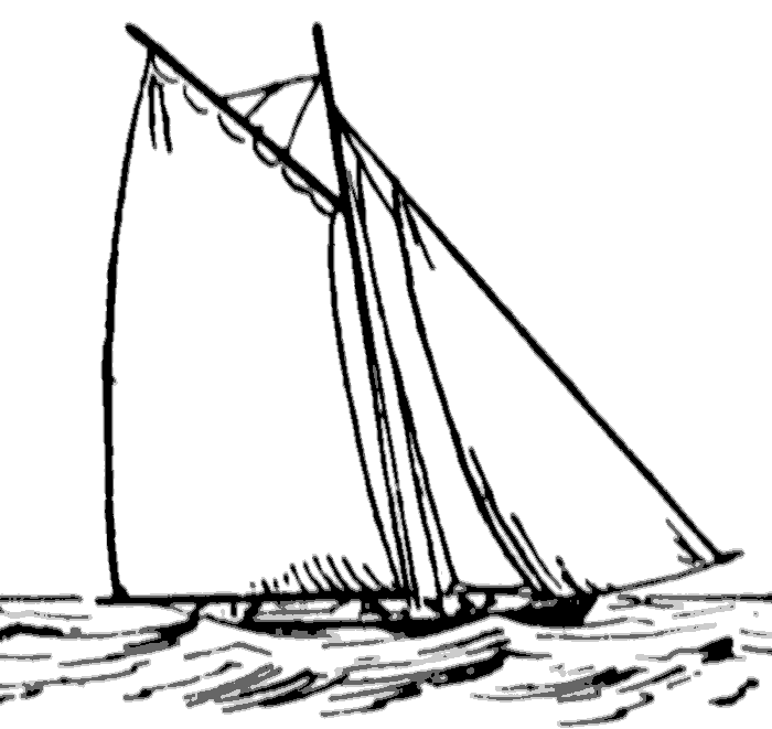 Black and White Sailboat clipart free