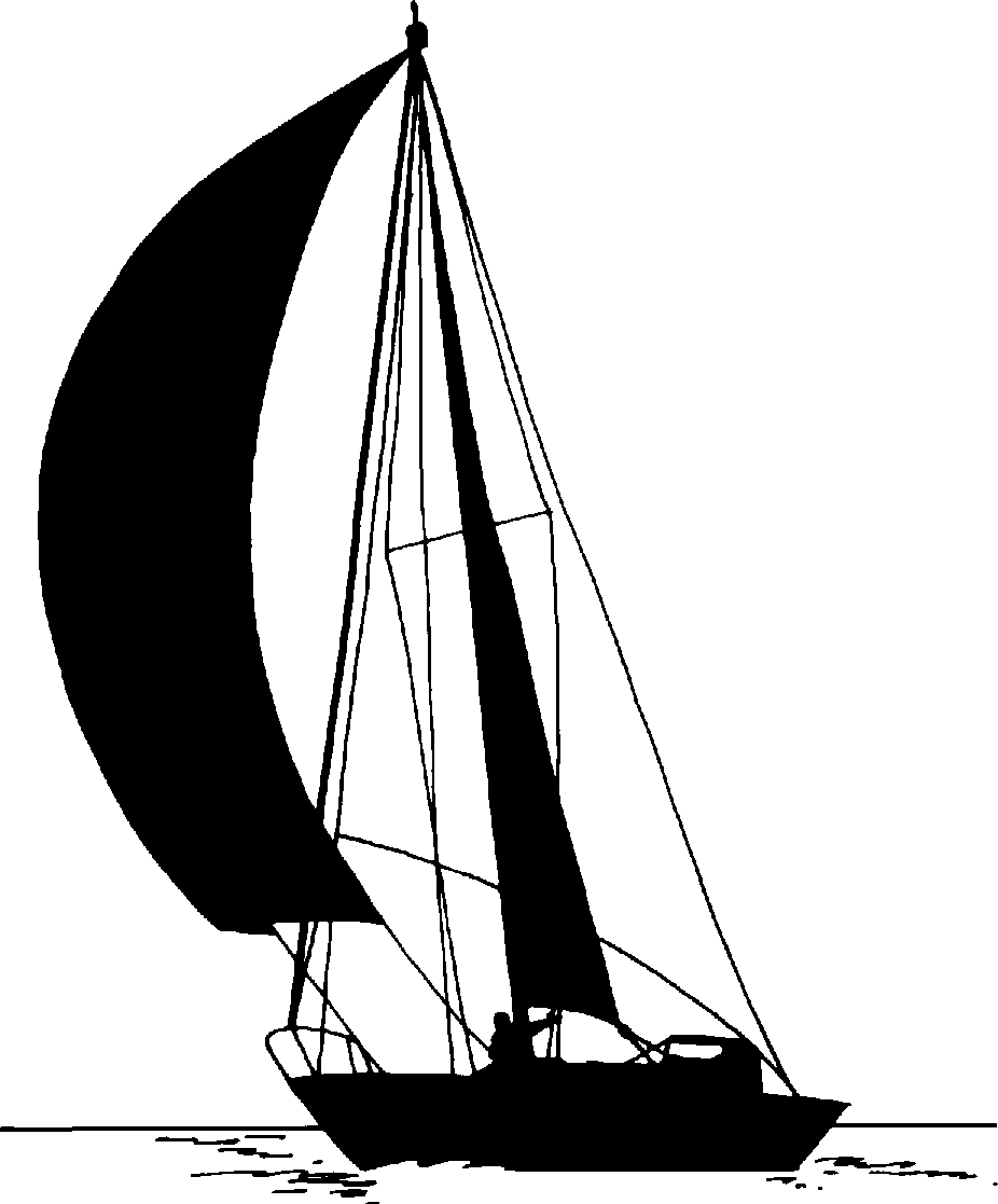 Black and White Sailboat clipart