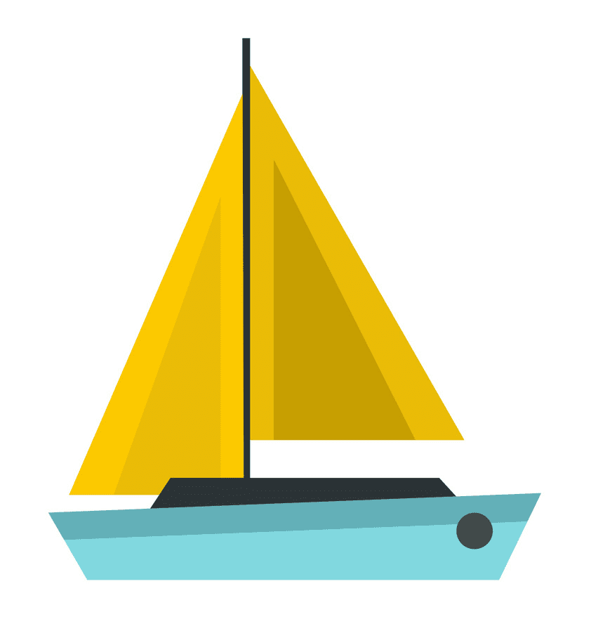 Blue Sailboat clipart