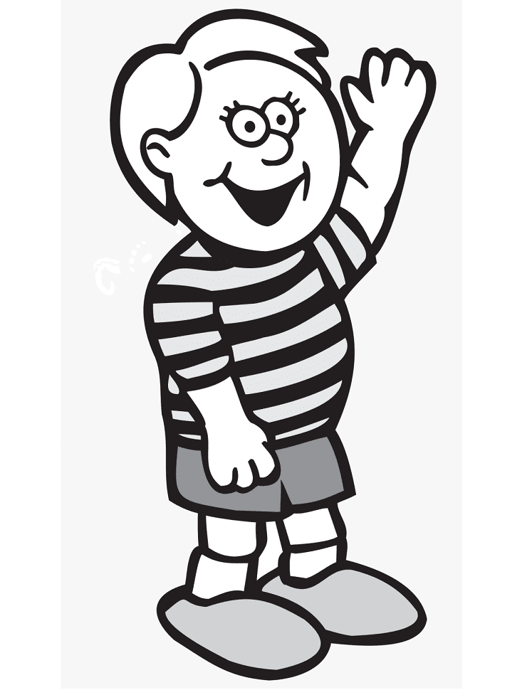 Boy Clipart Black and White 5