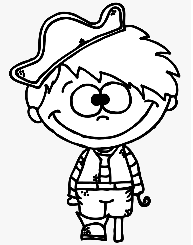 Boy Clipart Black and White 6