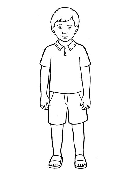 Boy Clipart Black and White 7