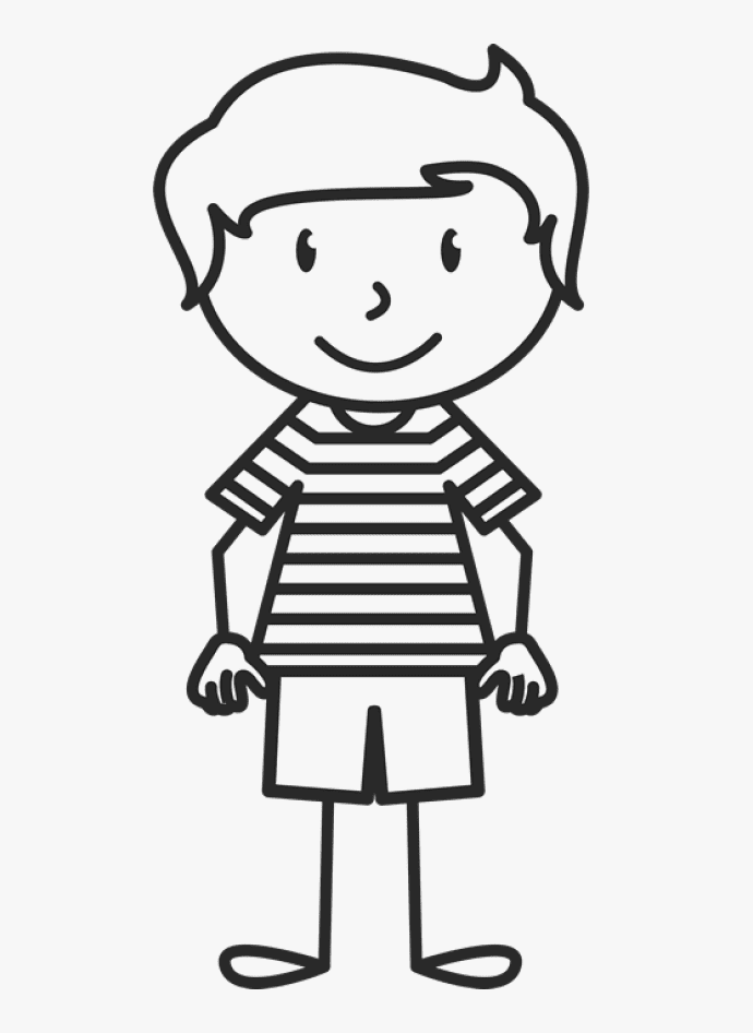 Boy Clipart Black and White 8