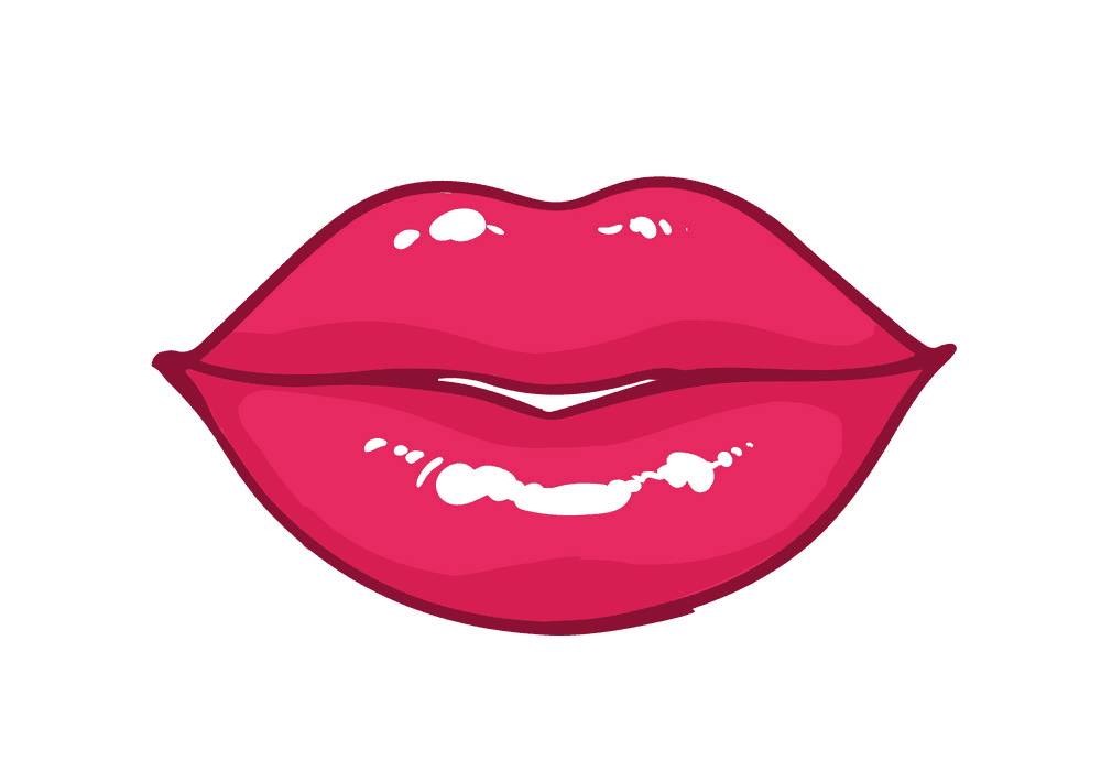 Bright Pink Lips clipart