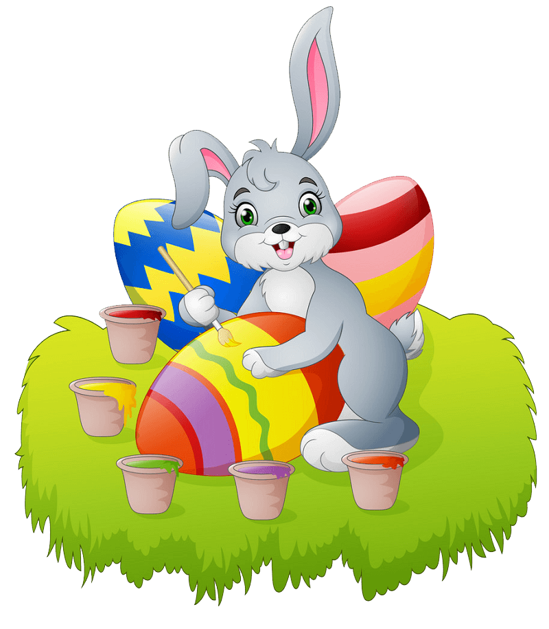 Cartoon Easter Rabbit clipart transparent