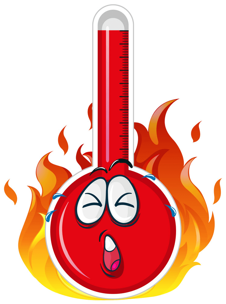 Cartoon Hot Thermometer clipart