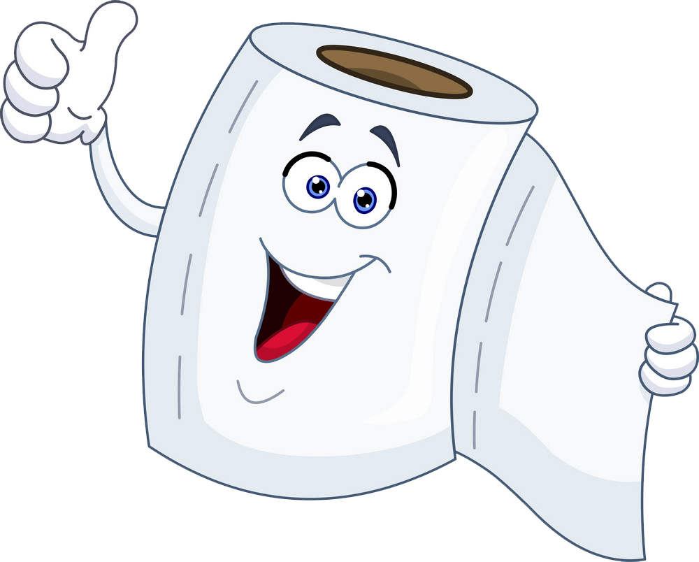 Cartoon Toilet Paper clipart transparent