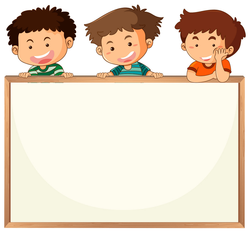 Children and Whiteboard clipart