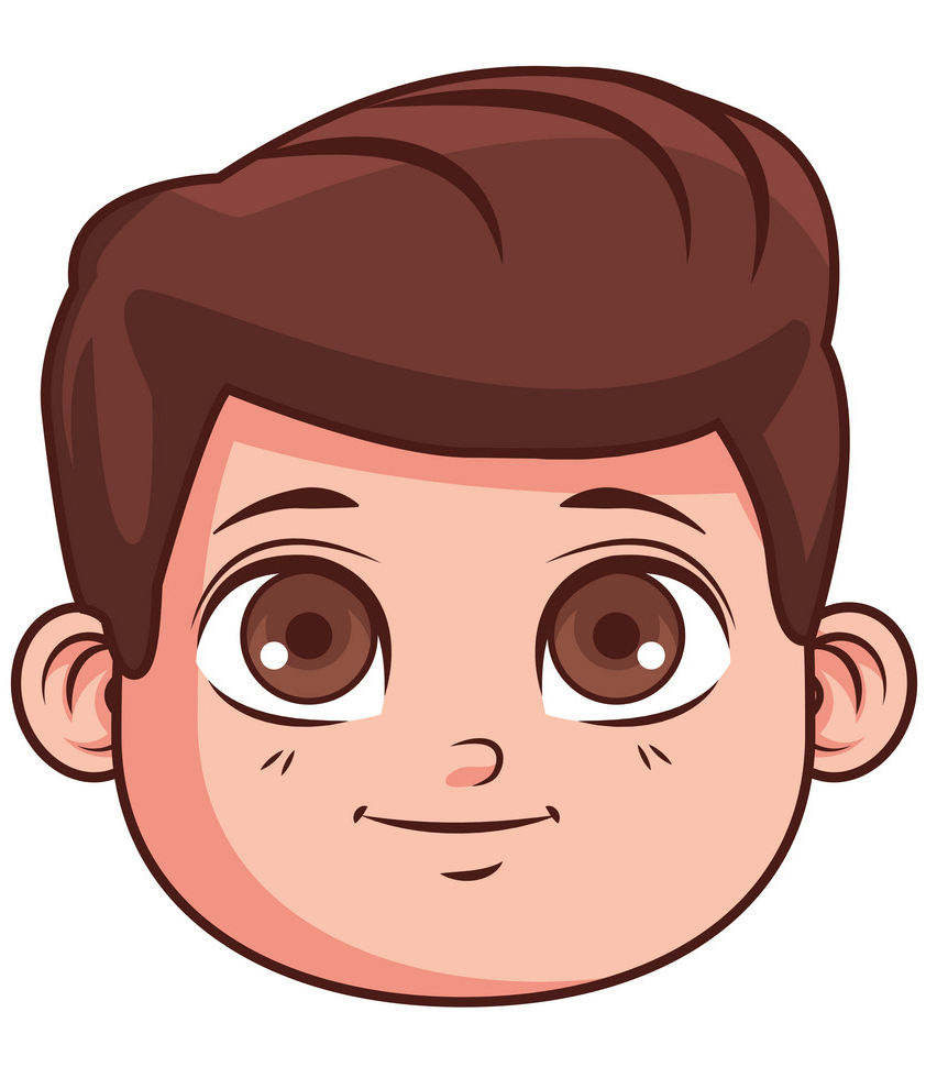 Cute Boy with Happy Face clipart