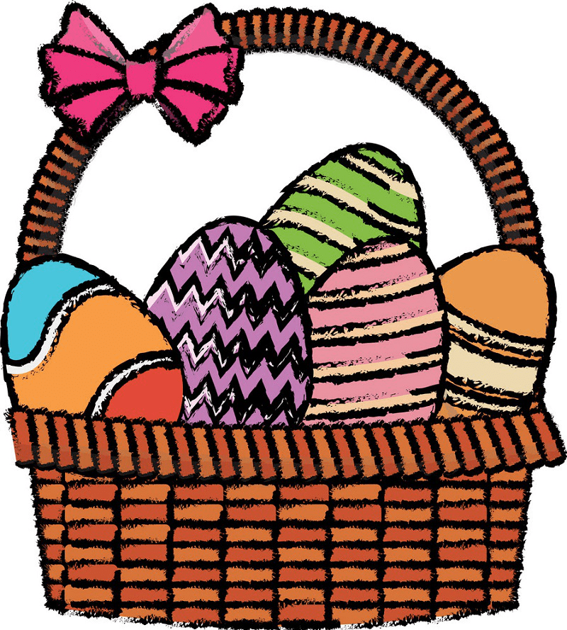 Doodle Easter Basket clipart