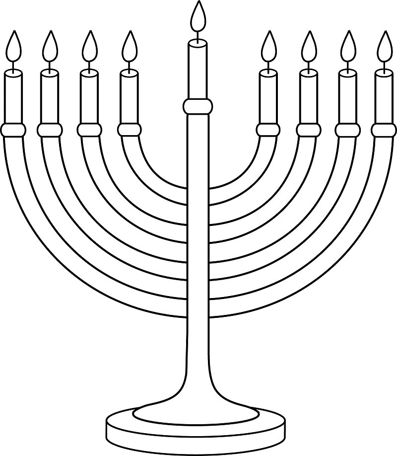 Download Menorah Clipart Black and White