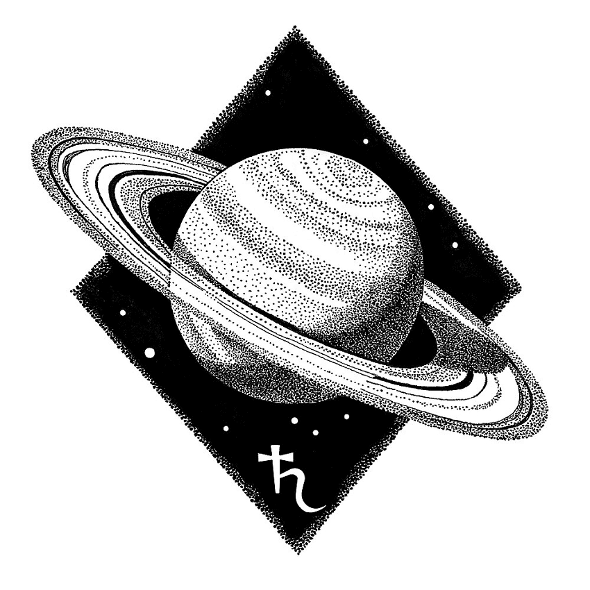 Download Saturn Clipart Black and White