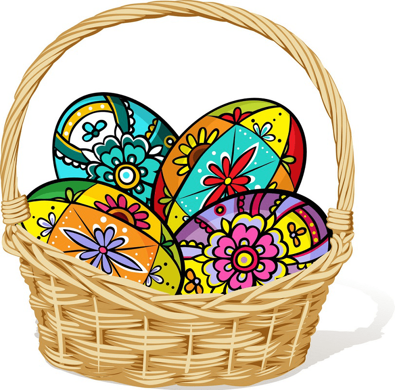 Easter Eggs Basket clipart free