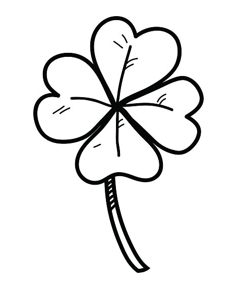 Four Leaf Clover Clipart Black and White 8