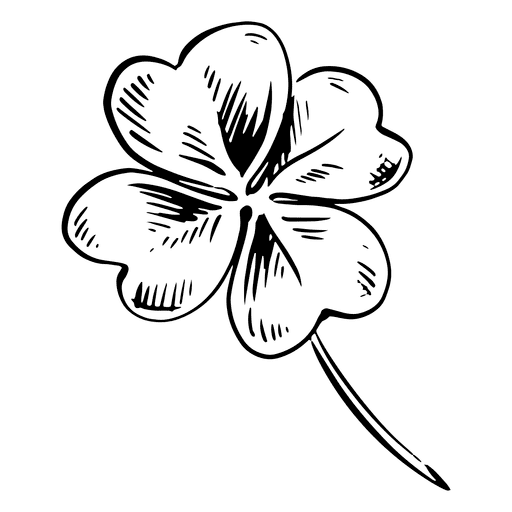 Four Leaf Clover Clipart Black and White 9