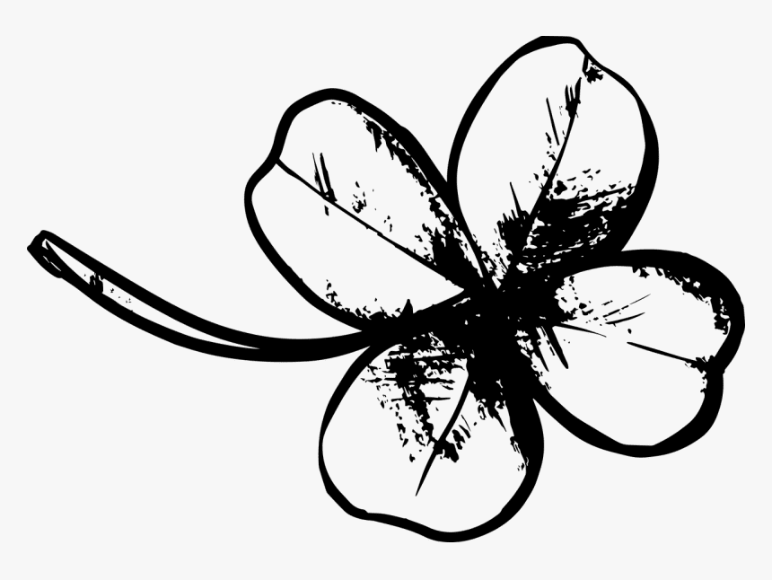 Four Leaf Clover Clipart Black and White