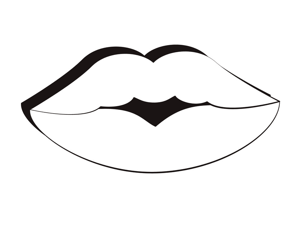 Free Lips Clipart Black and White