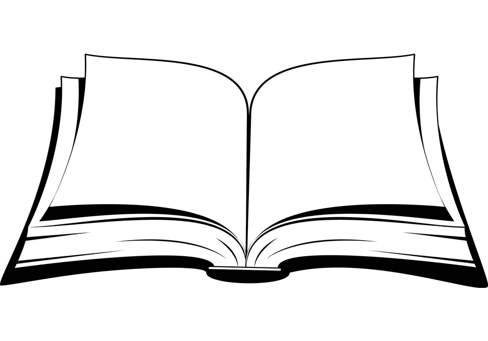 Free Open Book Clipart Black and White