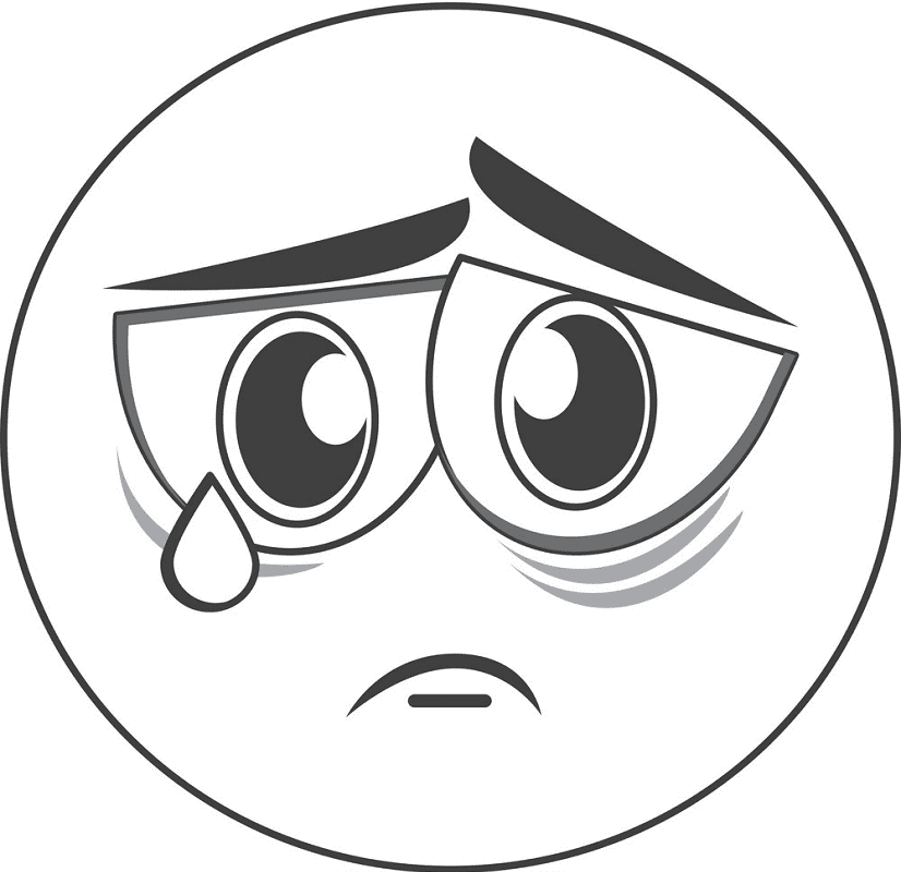 Free Sad Face Clipart Black and White