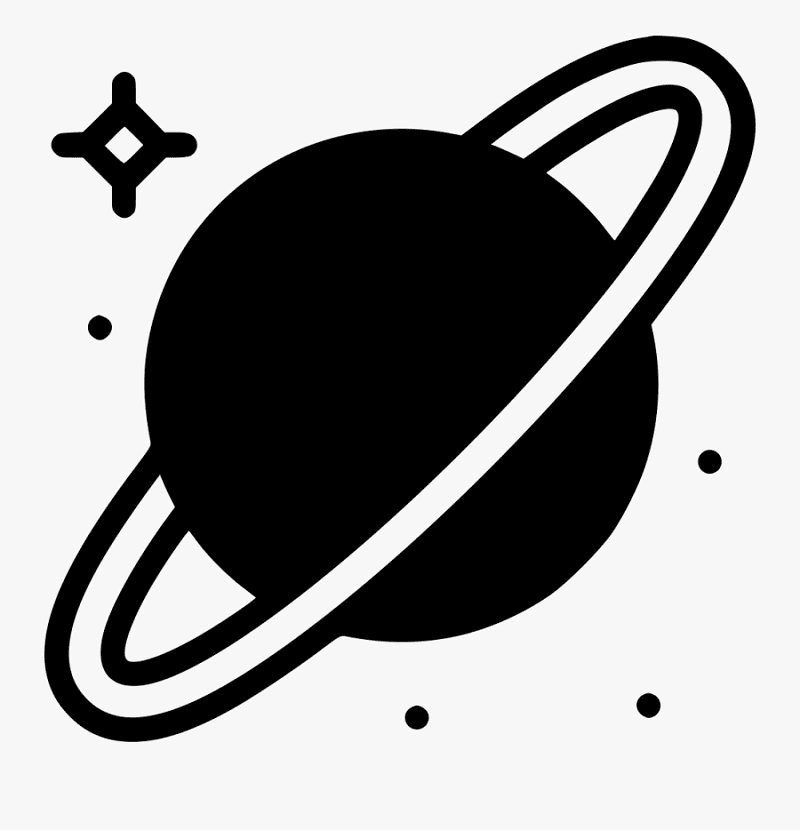 Free Saturn Clipart Black and White