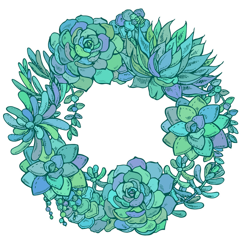 Free Succulent Wreath clipart