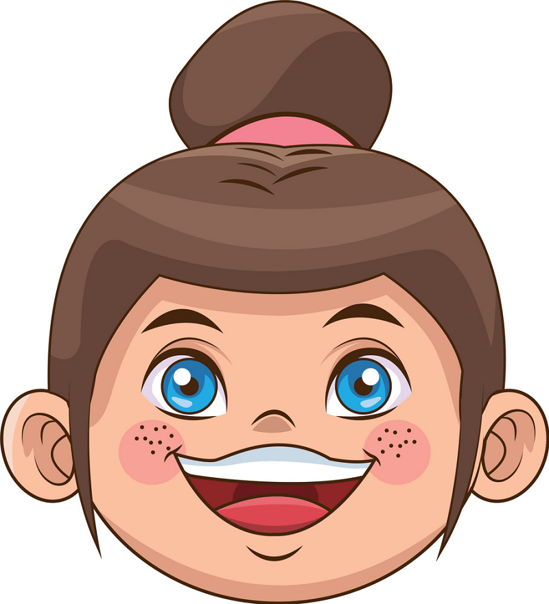 Girl Happy Face clipart