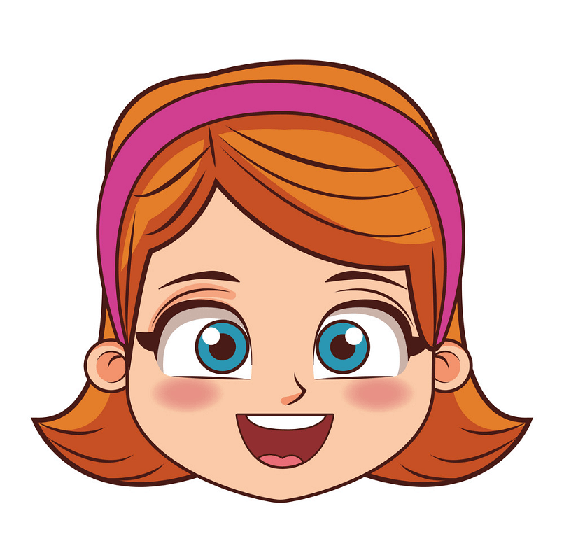 Girl with Happy Face clipart
