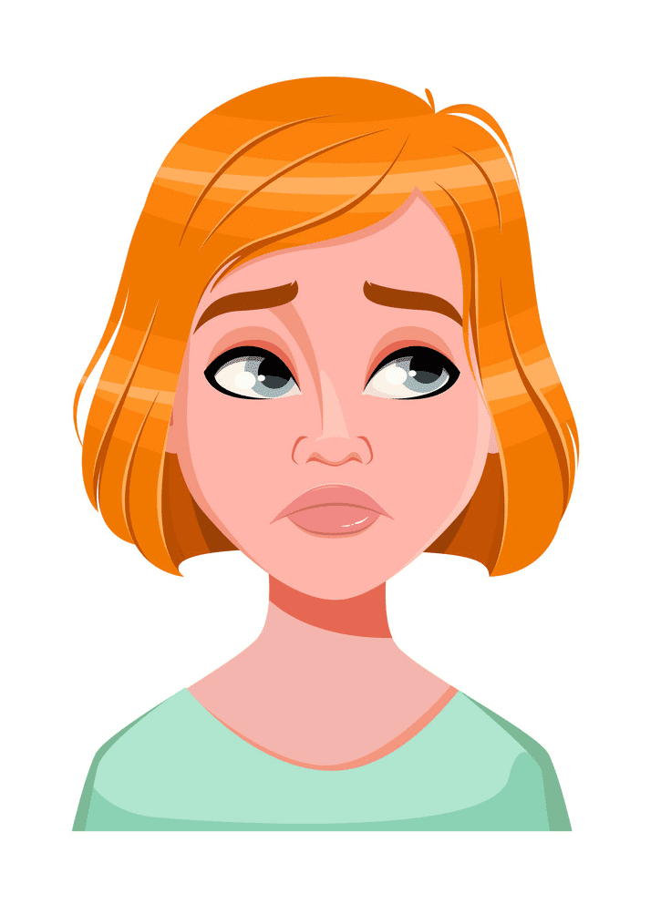 Girl with Sad Face clipart