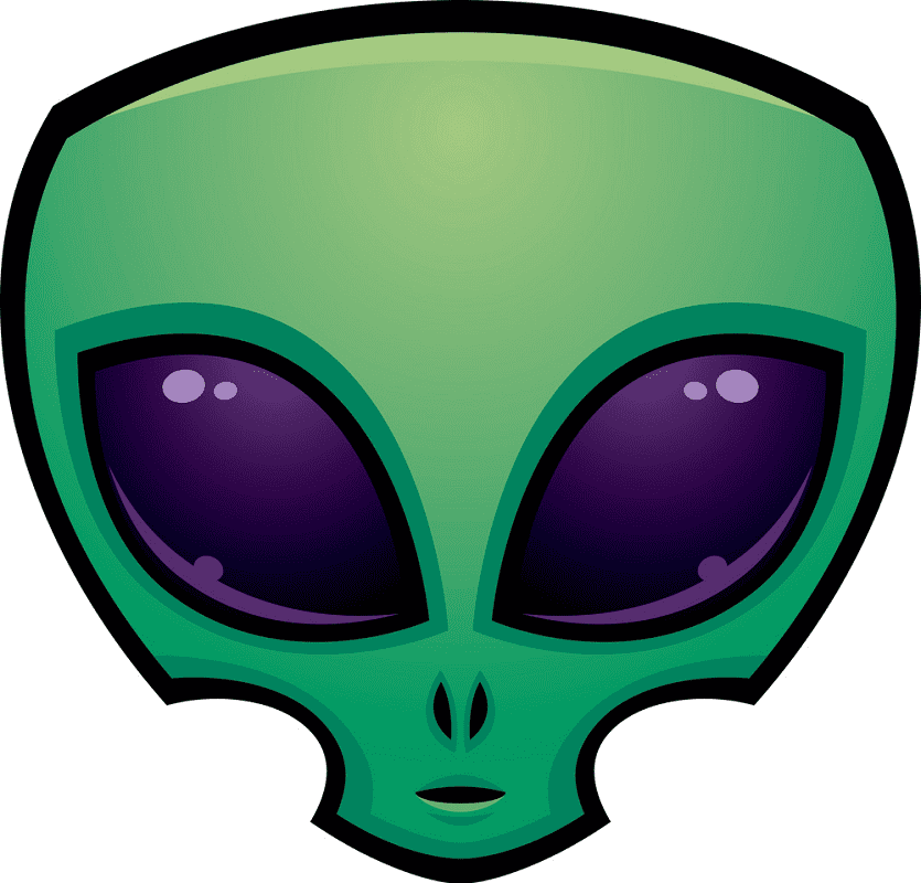 Green Alien Head clipart