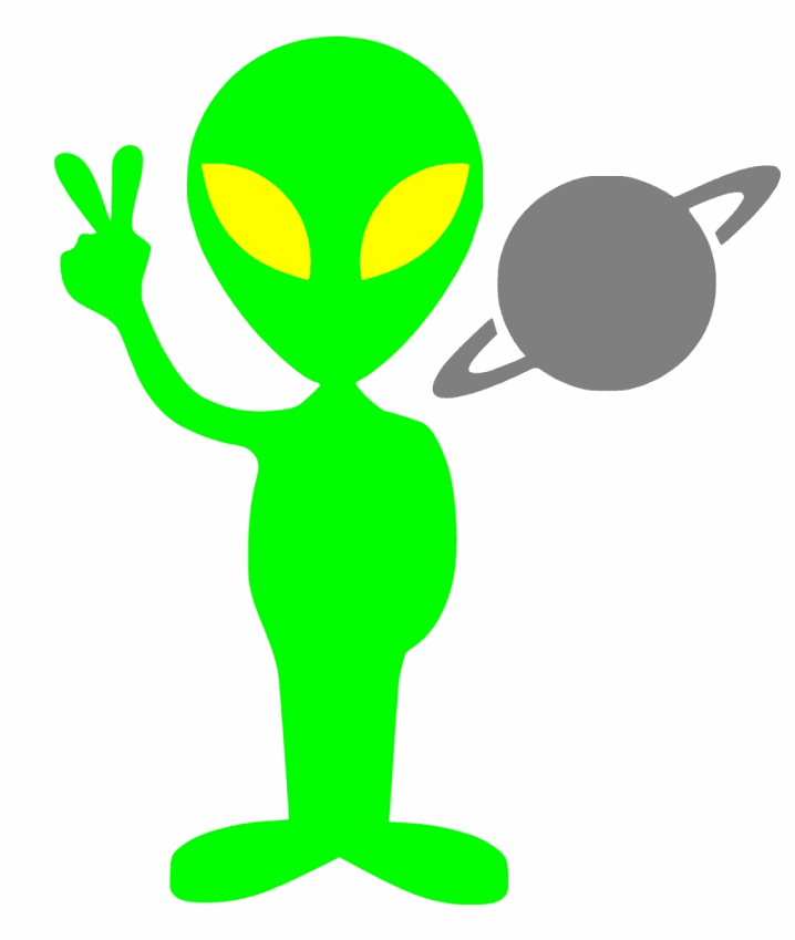 Green Alien clipart 3