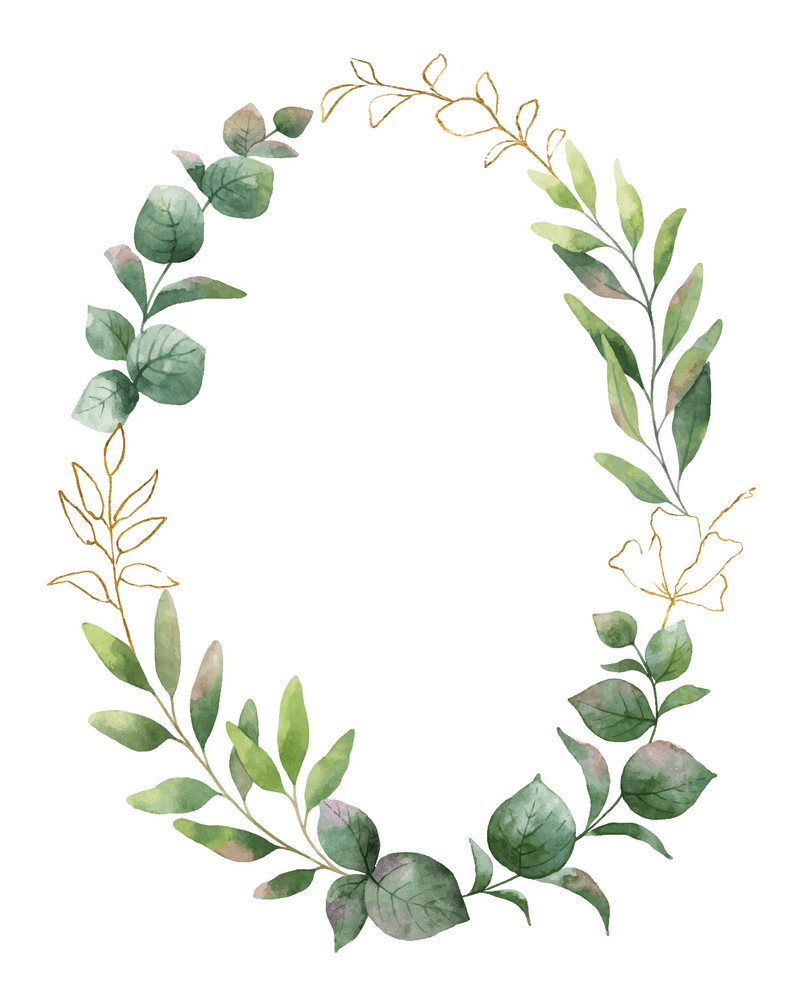 Green Eucalyptus Wreath clipart