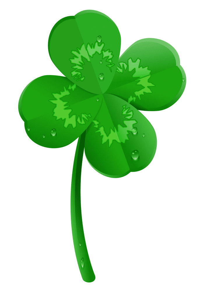 Green Four Leaf Clover clipart free