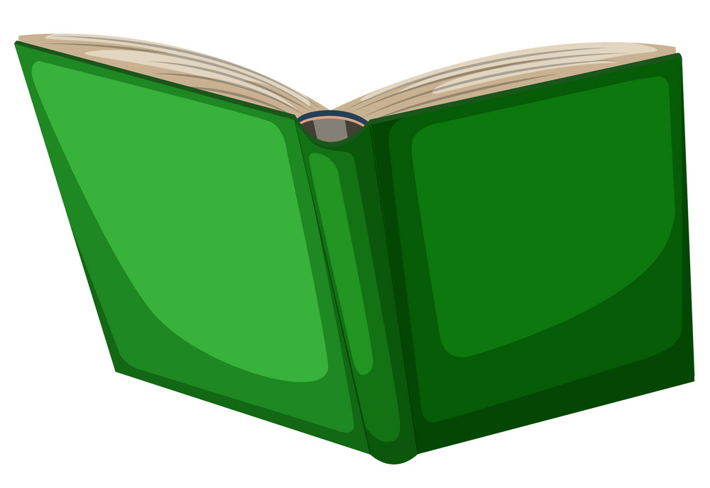 Green Open Book clipart