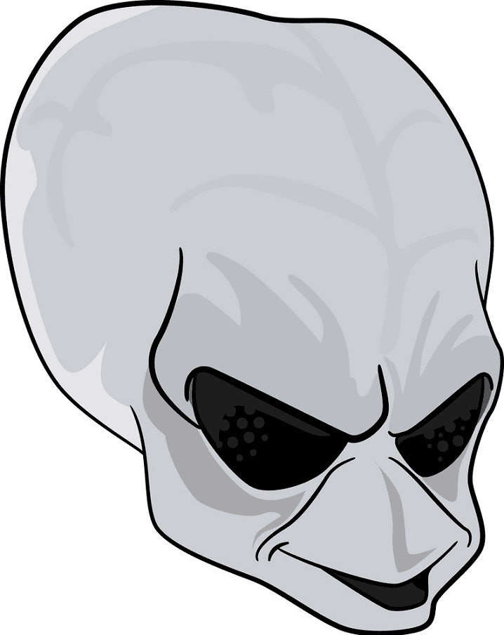 Grey Alien Head clipart
