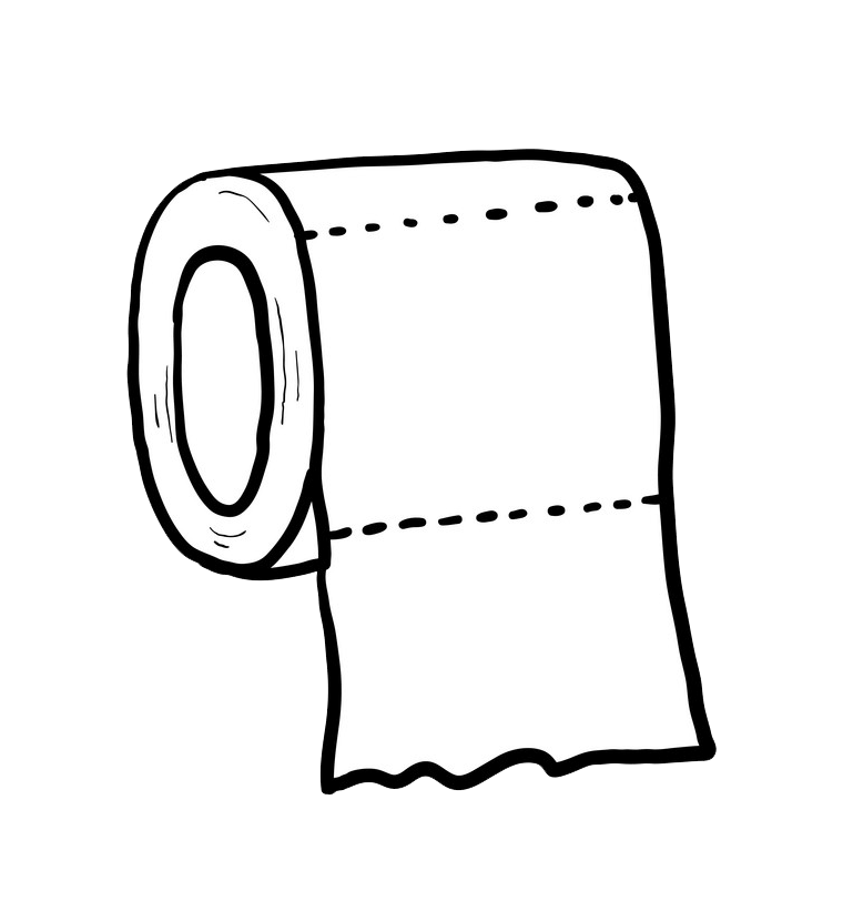 Hand Draw Toilet Paper clipart transparent