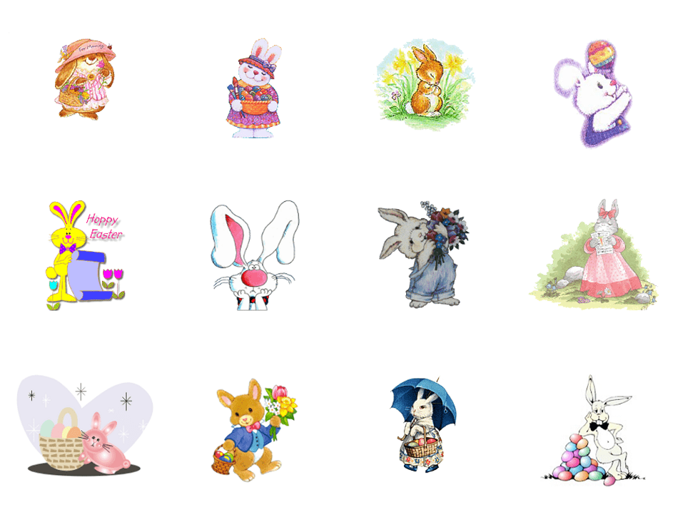 Happy Easter Rabbits clipart png