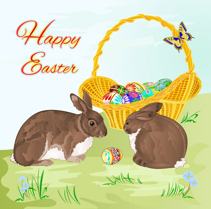 Happy Easter Rabbits clipart