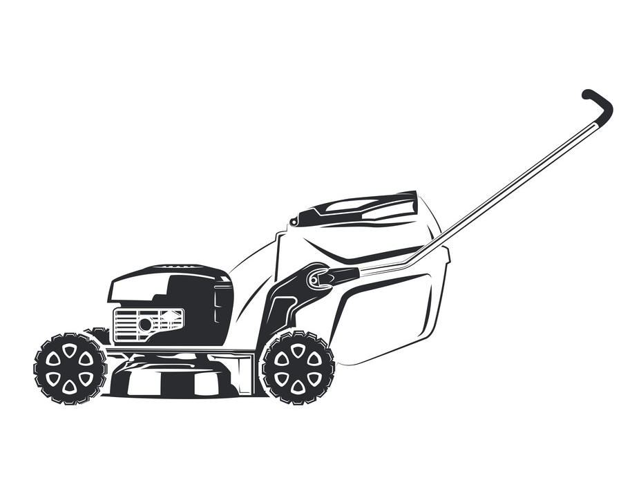 Lawn Mower Clipart Black and White 1