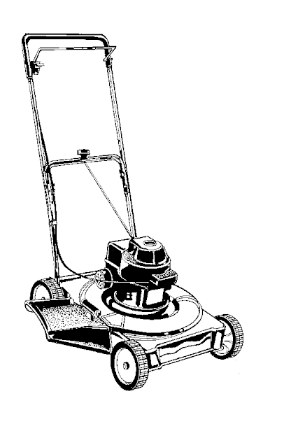 Lawn Mower Clipart Black and White 2