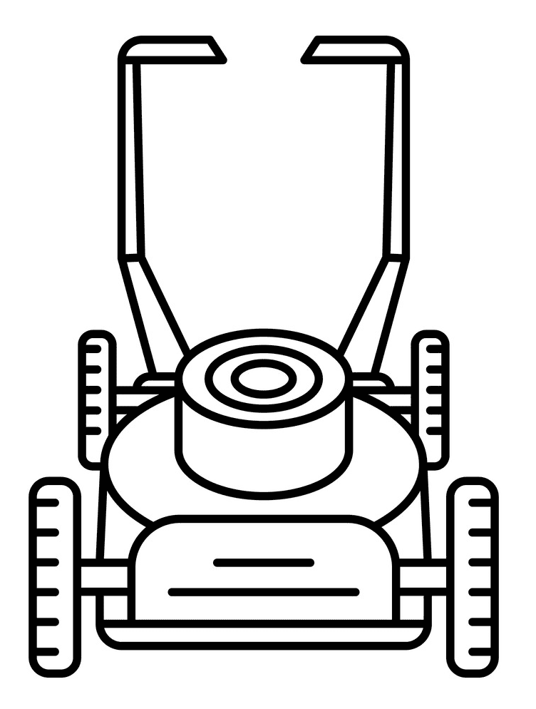 Lawn Mower Clipart Black and White free